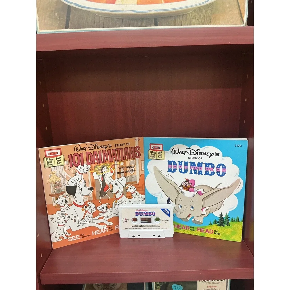 Vintage Disney 10‎ Read-Along Book and Cassette Tape Bundle